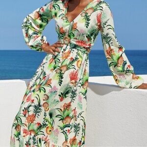 BOSTON PROPER | Sea Life Printed Maxi Dress | 16
